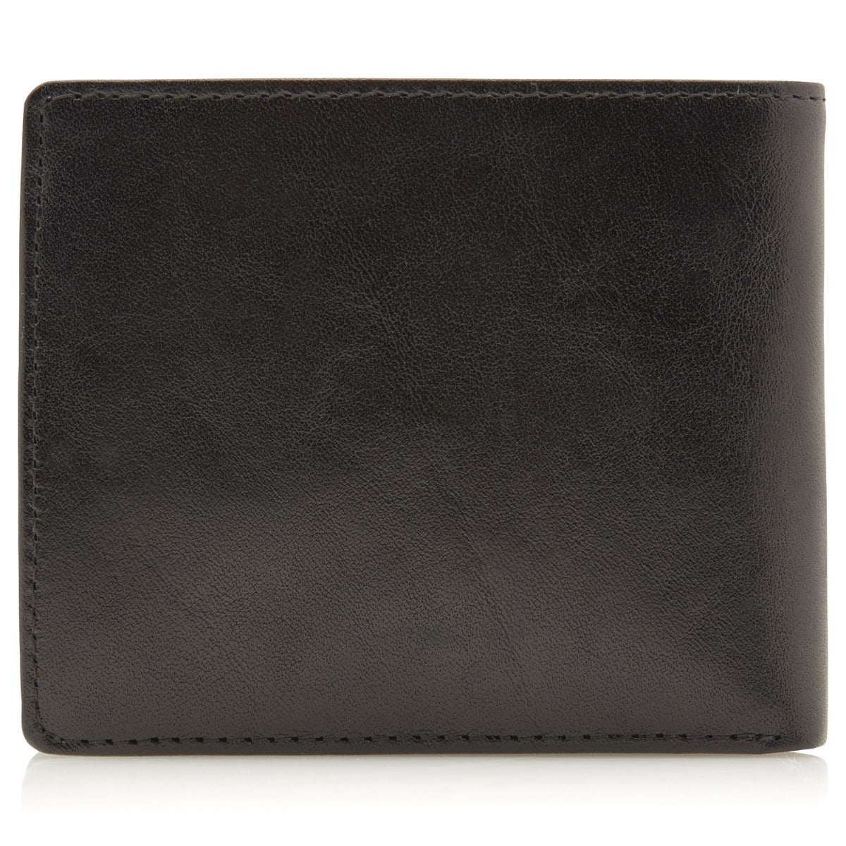 Lage billfold RFID Stierenleer - Zwart