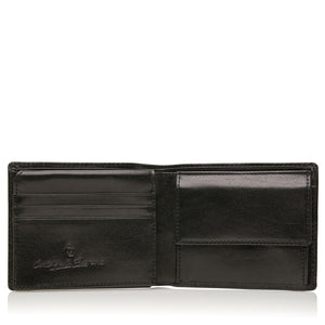 Lage billfold RFID Stierenleer - Zwart