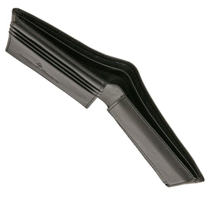 Lage billfold RFID Stierenleer - Zwart