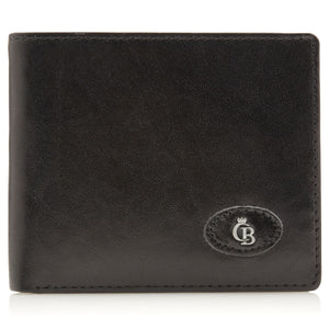 Lage billfold RFID Stierenleer - Zwart