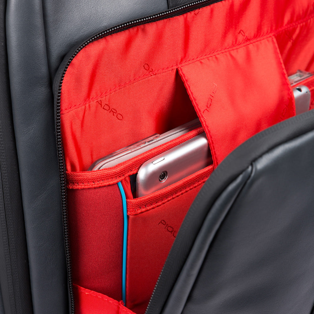 Cabin size, customizable PC and iPad® trolley/backpack with USB and micro-USB enclosure and CONNEQU BagMotic - Grigio/nero