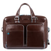 Piquadro Blue Square Portfolio Computer Briefcase 15" with iPad-Mahogany