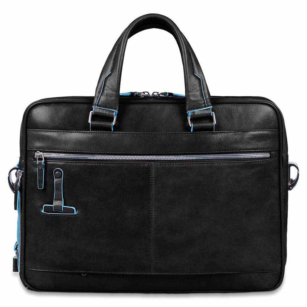 Piquadro Blue Square Portfolio Computer Briefcase 15" with iPad-Black