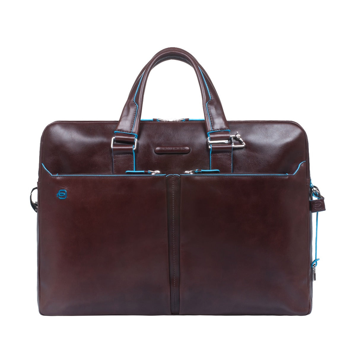 Blue Square Organized Laptop & iPad Case - mahogany