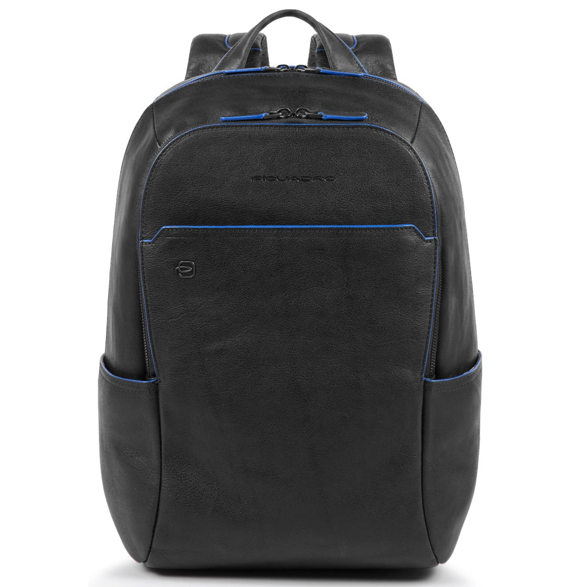 Small size computer backpack with iPad®10,5"/iPad 9,7" compartment, pockets for bottle and umbrella Blue Square-Black