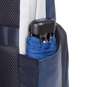 Simple Urban leather backpack - blu/grigio