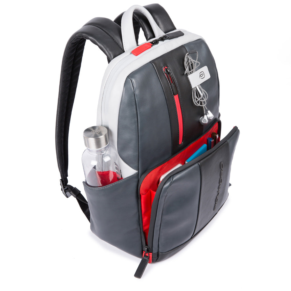 Simple Urban leather backpack - grigio/nero