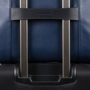 Computer portfolio briefcase with iPad® compartment, customizable tag and pocket for CONNEQU Urban - blu/grigio