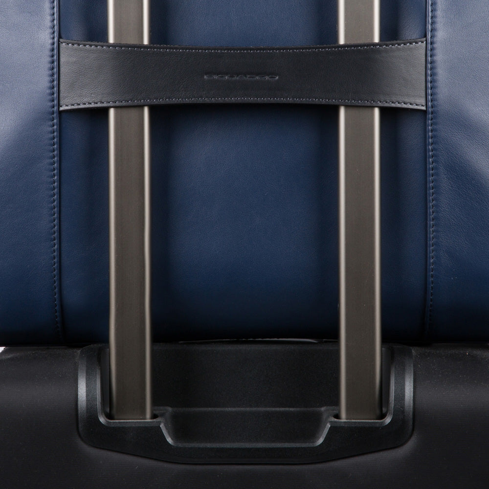 Computer portfolio briefcase with iPad® compartment, customizable tag and pocket for CONNEQU Urban - blu/grigio