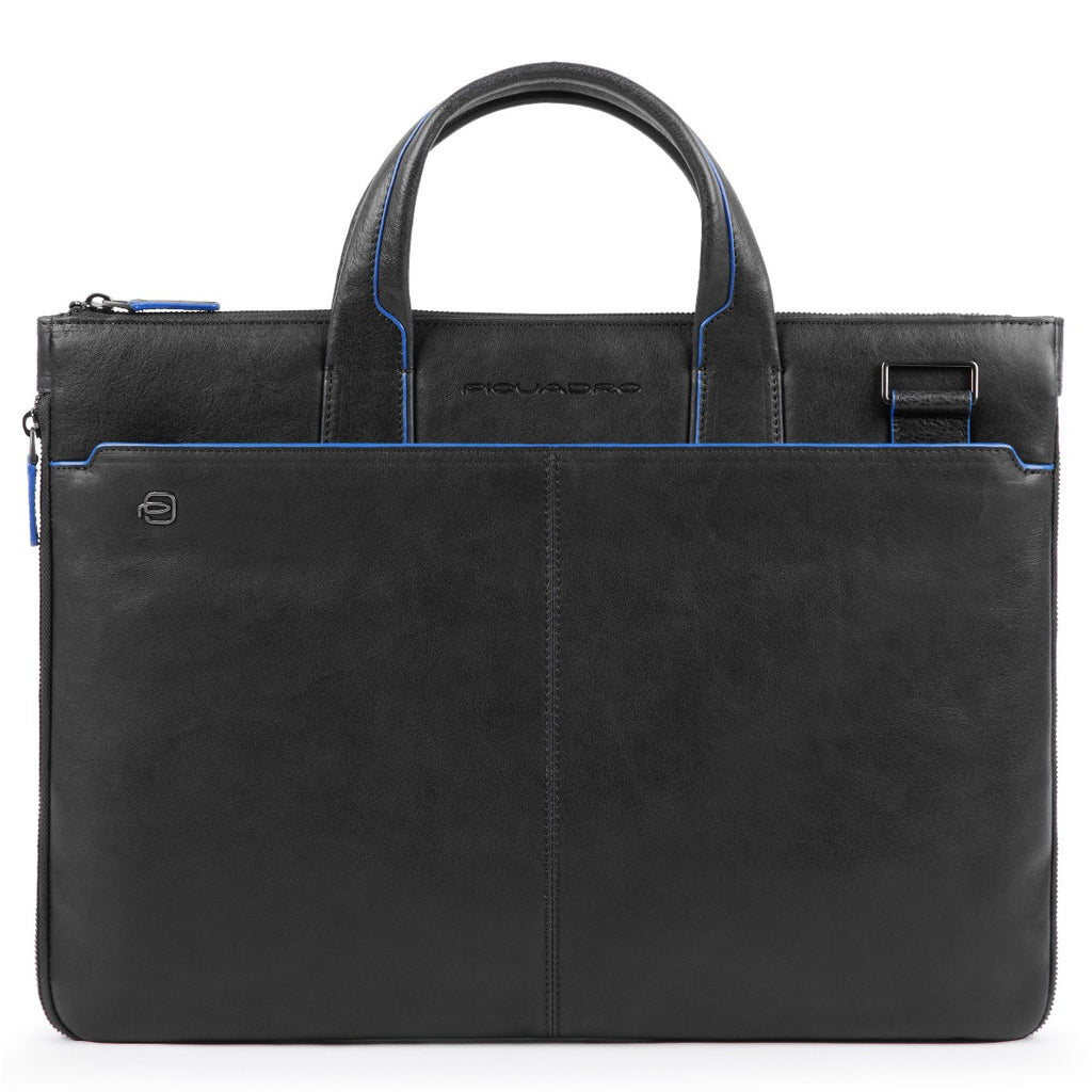 Small expandable laptop briefcase with compartment for 10.5"/9.7" iPad®, CONNEQU avail. Black Square - Black