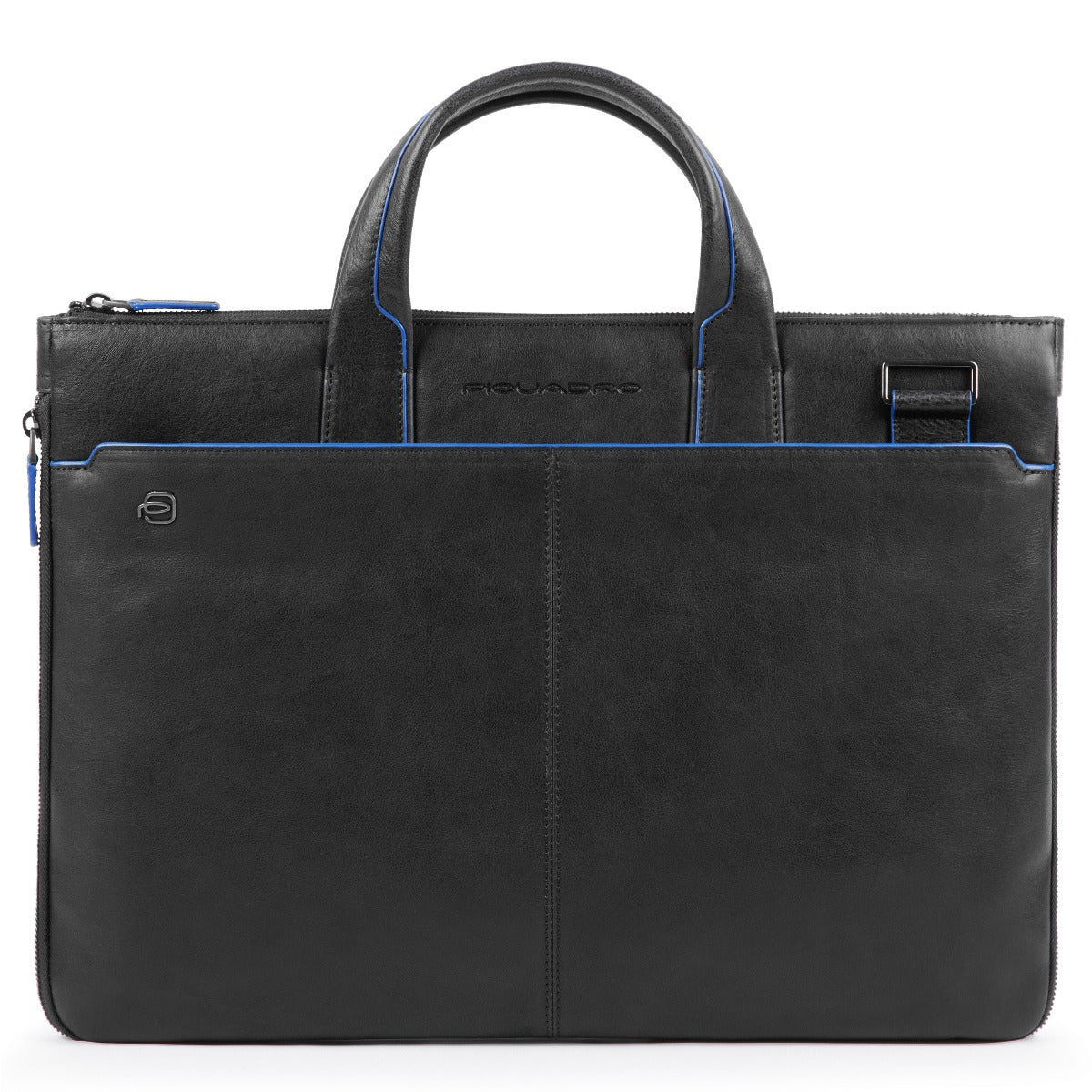 Small expandable laptop briefcase with compartment for 10.5"/9.7" iPad®, CONNEQU avail. Black Square - Black