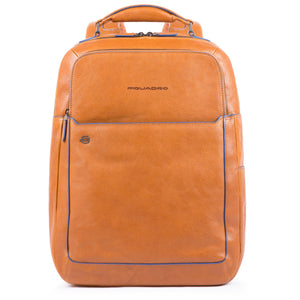 Fast Check computer backpack with iPad®10,5iPad 9,7 compartment, bottle and umbrella pockets Blue Square - Cuoio tabacco