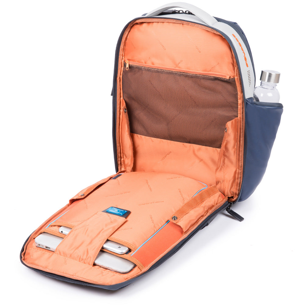 Customizable, fast-check PC backpack with iPad® compartment, pocket for CONNEQU and RFID anti-fraud Urban - Blu/grigio