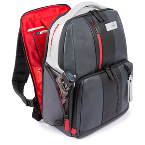Customizable, fast-check PC backpack with iPad® compartment, pocket for CONNEQU and RFID anti-fraud Urban - Griggio/nero