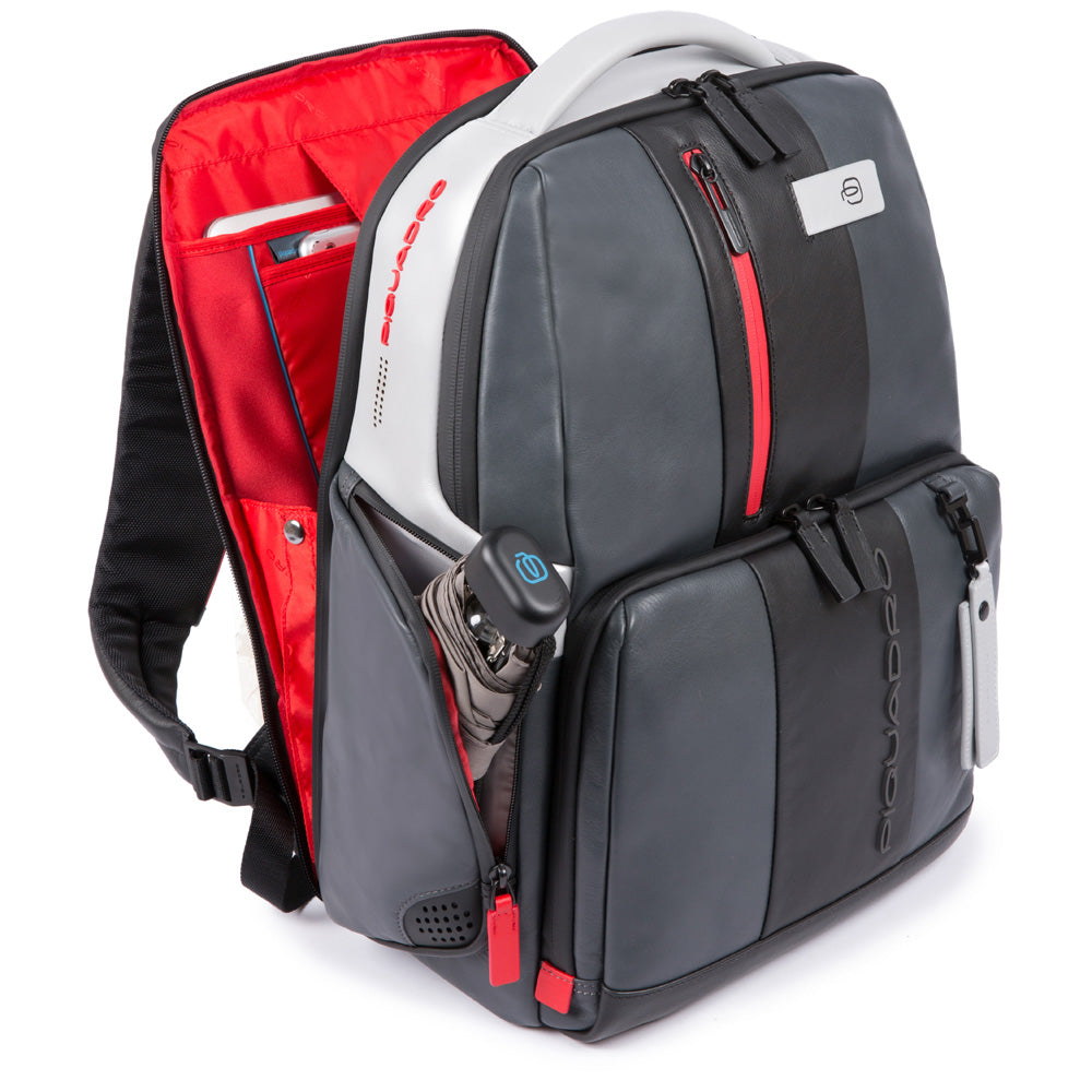 Customizable, fast-check PC backpack with iPad® compartment, pocket for CONNEQU and RFID anti-fraud Urban - Griggio/nero