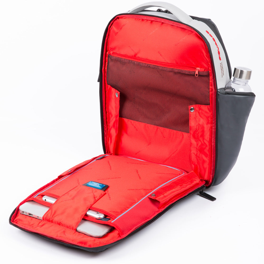 Customizable, fast-check PC backpack with iPad® compartment, pocket for CONNEQU and RFID anti-fraud Urban - Griggio/nero
