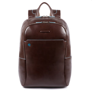 Big size, computer backpack with iPad® Blue Square - mahogany