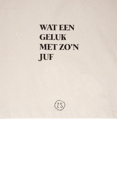 Katoenen tasje 'Wat een geluk met zo'n juf'