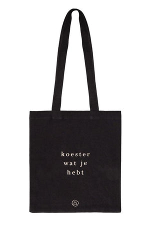 Katoenen tasje 'Koester wat je hebt'