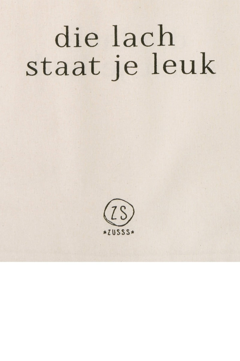 Katoenen Tasje 'Die lach staat je leuk'