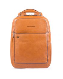 Fast Check computer backpack with iPad®10,5iPad 9,7 compartment, bottle and umbrella pockets Blue Square - Cuoio tabacco